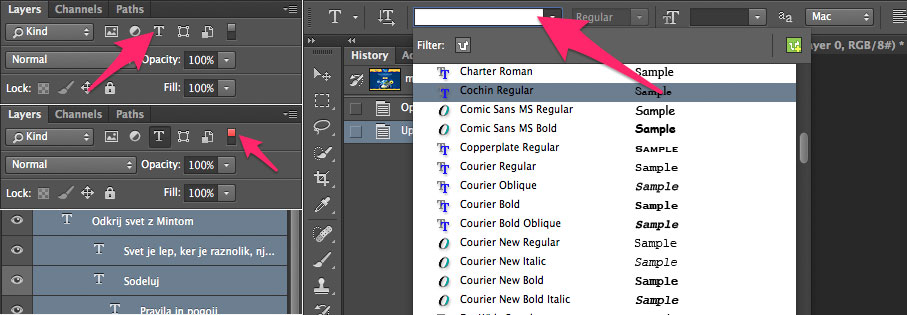 font photoshop for mac